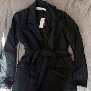 Anthropology’s Bishop + Young Frayed Edge Belted Blazer - NWT